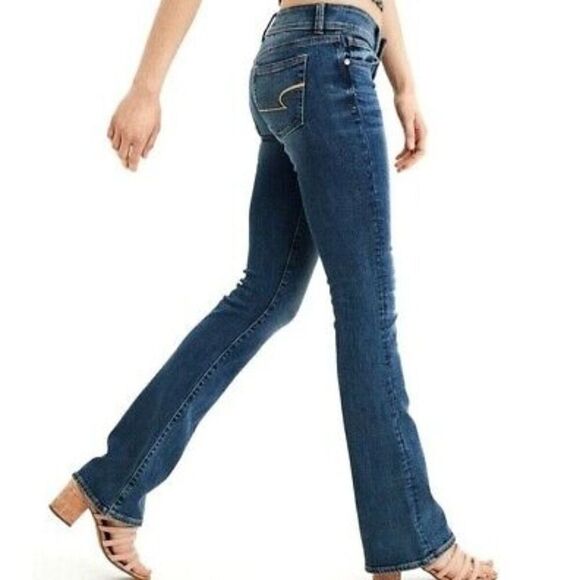 American Eagle distressed Stretch Slim Boot 5 pocket jeans, size 14 - Picture 1 of 5